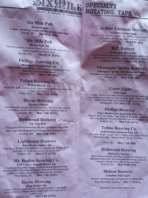 Menu photo 2 Six Mile Pub & Eatery Victoria, BC Menu photo 2 Six Mile Pub & Eatery Victoria, BC