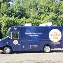Square peg Charlotte's food truck on the driver side!