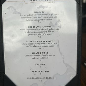 Pastini - Dessert menu. I didn't try any, even even though I wanted to. - Italian Near Me - Tigard, Oregon