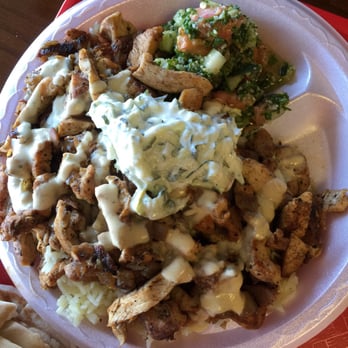 Nazareth Bread - Chicken gyro platter with rice and tabouli. - Mediterranean Near Me - Greensboro, North Carolina