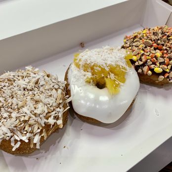 Ohanalulu - Donut of the week, ohana, Bavarian with chocolate glaze and Reece's - Donuts Near Me - Fishers, Indiana