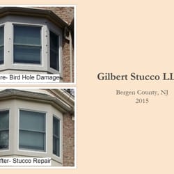 Gilbert Stucco - Reparation of bird hole damage.