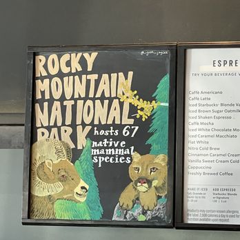Starbucks - a sign for rocky mountain national park - Coffee & Tea Near Me - Estes Park, Colorado