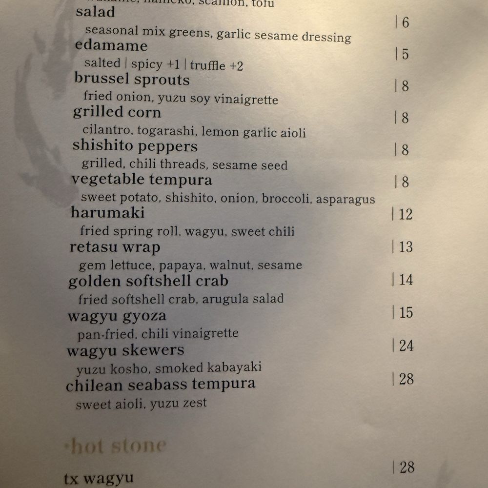 Hachi - Starters menu - Japanese Near Me - Houston, Texas