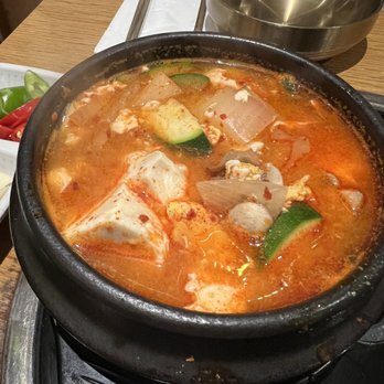 Bari Bari - Spicy Tofu Stew: good portion, strong flavored, more souplike £9 4.5*. Need to order the steamed rice separately £2.50 - Korean Near Me - London, XGL Bari Bari - Spicy Tofu Stew: good portion, strong flavored, more souplike £9 4.5*. Need to order the steamed rice separately £2.50 - Korean Near Me - London, XGL