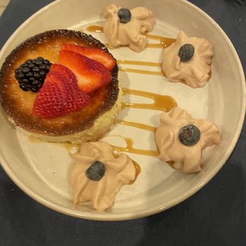 Riverside Grill - Cream Brulee Cheesecake, and hazelnut chocolate whipped. - American Near Me - Boise, Idaho