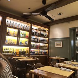 Vinando - Inside view of restaurant, bathroom to the left of the casing.