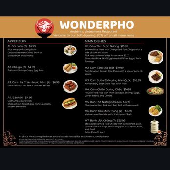 WonderPho - Menu - Vietnamese Near Me - Peachtree Corners, Georgia WonderPho - Menu - Vietnamese Near Me - Peachtree Corners, Georgia