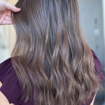 Luna Loft Salon - Rich Brunette with grey coverage and high shine glaze. - Hair Salons Near Me - Cypress, Texas
