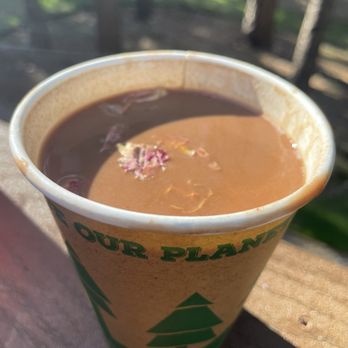 Rewind Collective - Ceremonial cacao with rose petals, made with coconut milk. Spiced and delicious, makes you feel good - Juice Bars & Smoothies Near Me - Big Bear Lake, California