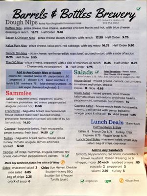 Menu photo 2 Barrels & Bottles Brewery Golden, CO Menu photo 2 Barrels & Bottles Brewery Golden, CO