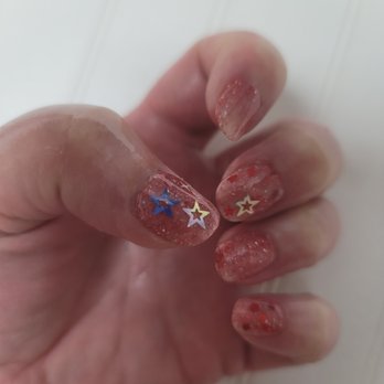 Marie Nails & Spa - SNS glow with stencils. - Nail Salons Near Me - Kernersville, North Carolina Marie Nails & Spa - SNS glow with stencils. - Nail Salons Near Me - Kernersville, North Carolina