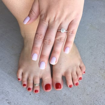 Castle Nail Spa - Ignore my awkward feet, but look at that amazing mani pedi!!! - Nail Salons Near Me - Coppell, Texas