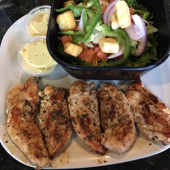 Overtime Grill and Bar - Grilled tenders with a side salad and honey mustard. - Sports Bars Near Me - Birmingham, Alabama Overtime Grill and Bar - Grilled tenders with a side salad and honey mustard. - Sports Bars Near Me - Birmingham, Alabama