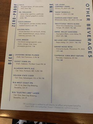 Menu photo 5 Horsefeather Palo Alto, CA