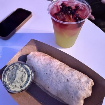 Studio Catering - Cucumber-Mint Lemonade and Lomo Saltado Burrito - Caterers Near Me - Anaheim, California