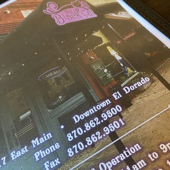 The Black Cat - a menu for a restaurant - Steakhouses Near Me - El Dorado, Arkansas The Black Cat - a menu for a restaurant - Steakhouses Near Me - El Dorado, Arkansas