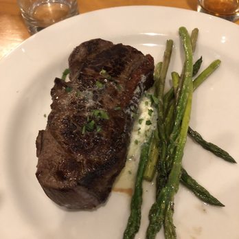 The Mint Cafe and Bar - Bison NY steak and asparagus - Steakhouses Near Me - Belgrade, Montana