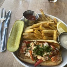 Warm Lobster Roll and fries Warm Lobster Roll and fries
