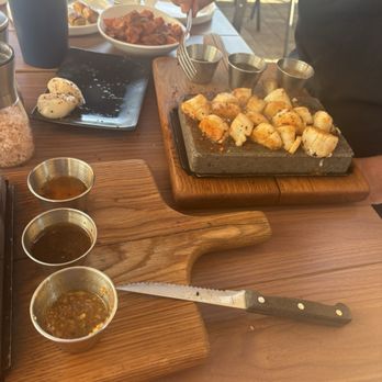 Ram Cat Cellars - Our hot stones in action with all of our dipping sauces. - Whiskey Bars Near Me - Seneca, South Carolina