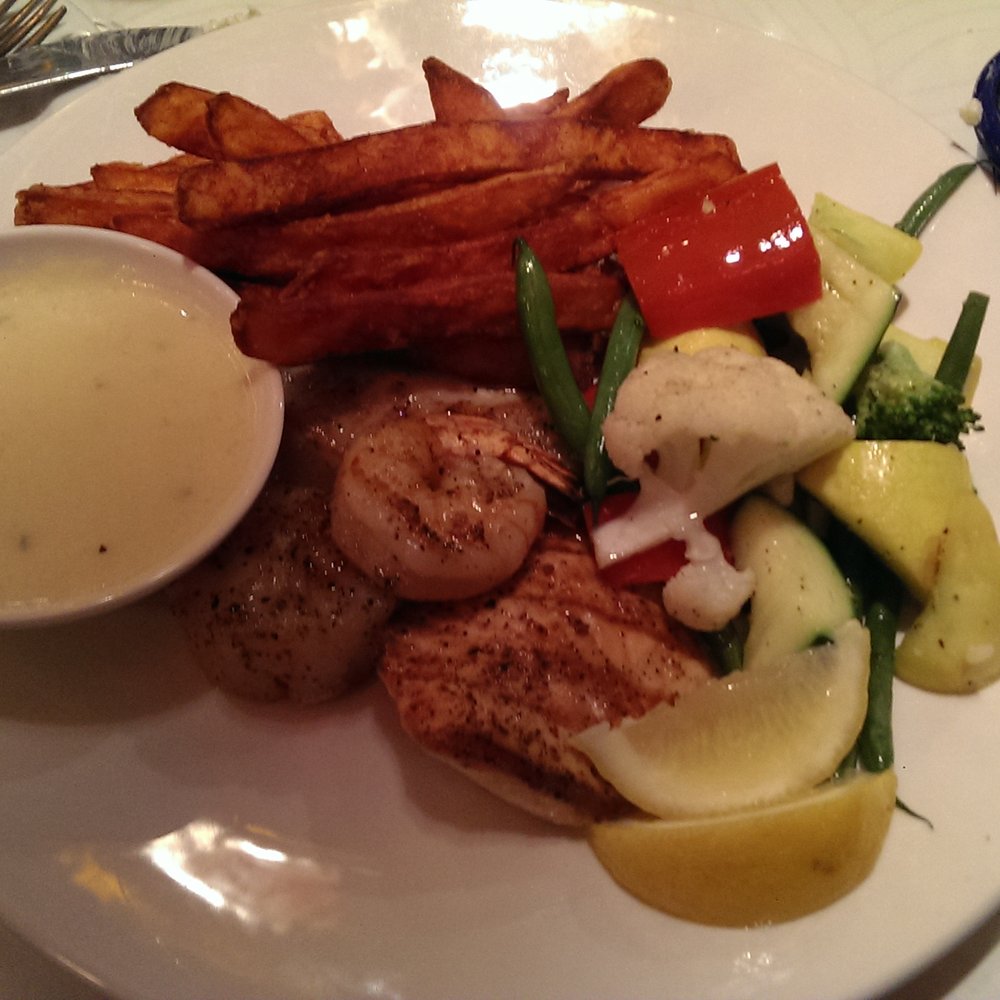 Oceano - Chef's Mixed Grill with side of veggies and sweet potato fries - $24 - Seafood Near Me - Reno, Nevada Oceano - Chef's Mixed Grill with side of veggies and sweet potato fries - $24 - Seafood Near Me - Reno, Nevada