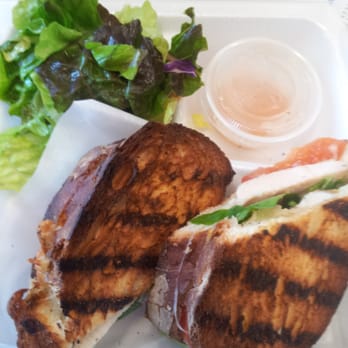 Café Blue - Grilled Chicken Panini with a side of salad - Cafes Near Me - Honolulu, Hawaii Café Blue - Grilled Chicken Panini with a side of salad - Cafes Near Me - Honolulu, Hawaii