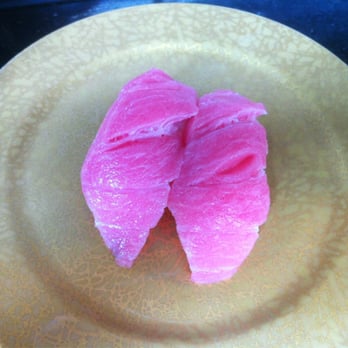 Tengu Sushi - Medium fatty tuna dish (most expensive plate color) - Sushi Bars Near Me - Seattle, Washington Tengu Sushi - Medium fatty tuna dish (most expensive plate color) - Sushi Bars Near Me - Seattle, Washington