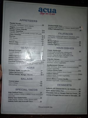 Menu photo 1 Acua Baja Bar & Mar Rosarito, BCN Menu photo 1 Acua Baja Bar & Mar Rosarito, BCN