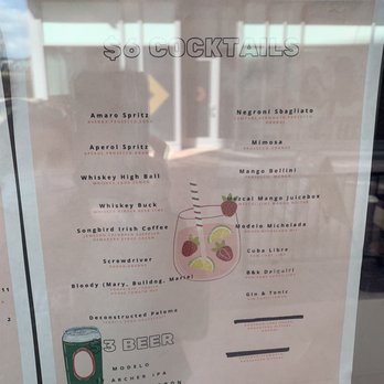 Songbird Cafe - $6 cocktail menu - Coffee & Tea Near Me - Los Angeles, California