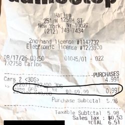 Gamestop - Receipt with "Game GPG" for $0.99 circled. This is a "Gameplay Guarantee", which is a type of warranty.