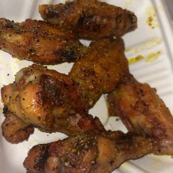 Lemon pepper wings. Seasoned perfectly