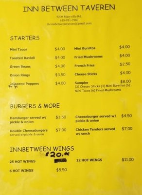 Menu photo 3 Inn Between Granite City, IL