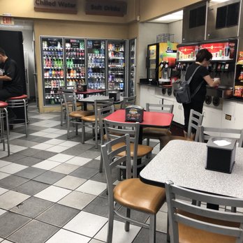 Carl's Jr - Eating area inside the 76 Gas station - Burgers Near Me - Honolulu, Hawaii