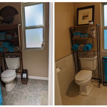 Jaguar Construction - Before and after. New comfort toilet with dual button flush. - General Contractors Near Me - Sacramento, California