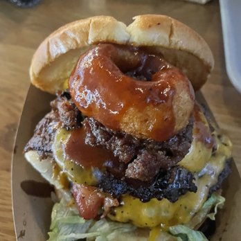 Hot Mess - Bourbon glaze burger. It's not just a looker it taste great too... - Burgers Near Me - Hilliard, Ohio
