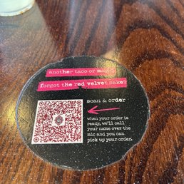 QR code on table so you can order more tacos or beverages without leaving your seat QR code on table so you can order more tacos or beverages without leaving your seat