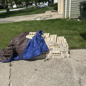 Chase Roofing and Masonry - Another view of unusable sub standard bricks. - Roofing Near Me - Munster, Indiana