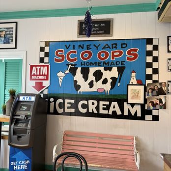Vineyard Scoops - Cute wall art and ATM machine. - Ice Cream & Frozen Yogurt Near Me - Edgartown, Massachusetts Vineyard Scoops - Cute wall art and ATM machine. - Ice Cream & Frozen Yogurt Near Me - Edgartown, Massachusetts