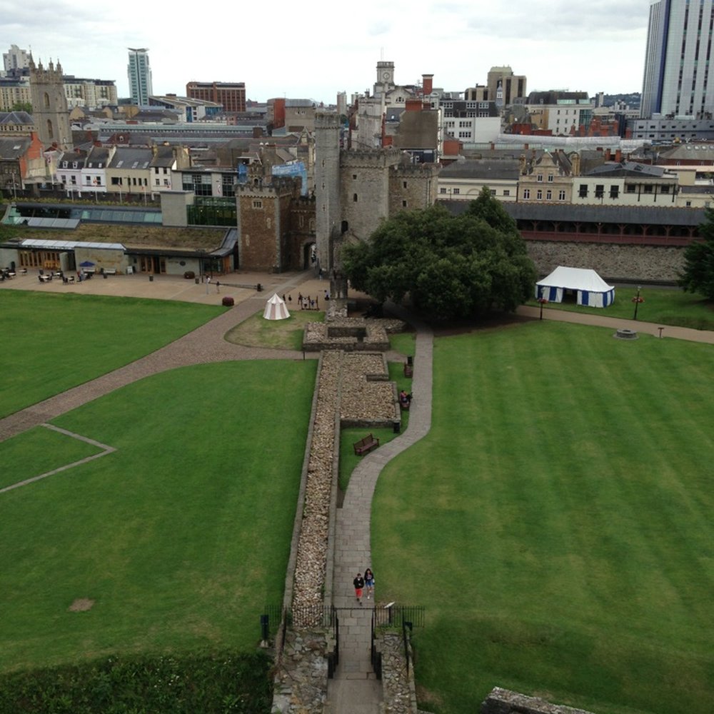 Looking down from the top of the Keep.