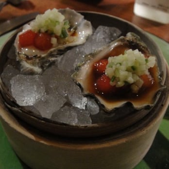 O Ya - Kumamoto Oyster / Watermelon Pearls, Cucumber Mignonette - Japanese Near Me - Boston, Massachusetts O Ya - Kumamoto Oyster / Watermelon Pearls, Cucumber Mignonette - Japanese Near Me - Boston, Massachusetts