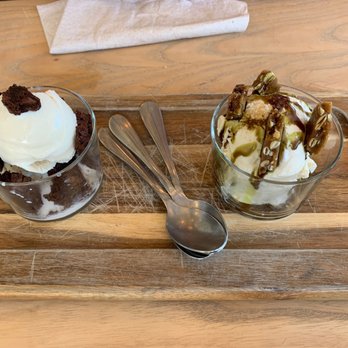 Wursthall - A regular sundae and a Pumpkin Brittle Sundae - German Near Me - San Mateo, California