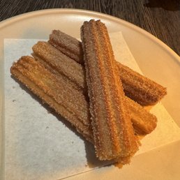 The churros were next level, crunchy, cinnamony and dulce de leche goodness. The churros were next level, crunchy, cinnamony and dulce de leche goodness.
