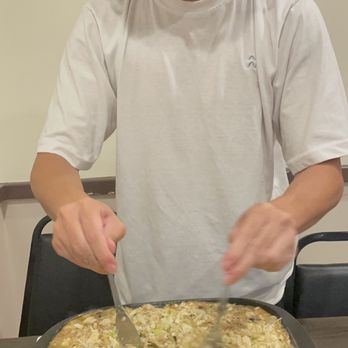 Happa Restaurant - Brother cooking the monjayaki - Izakaya Near Me - Gardena, California Happa Restaurant - Brother cooking the monjayaki - Izakaya Near Me - Gardena, California