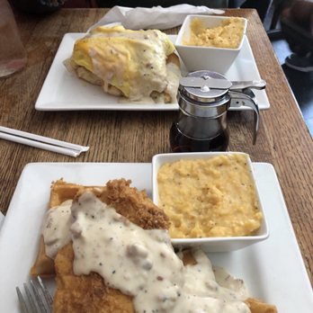 Lunch. Supper! - Chicken and waffles and Train wreck!!! Yummy! - New American Near Me - Richmond, Virginia