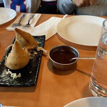 Indian Bistro - Vegetable Samosa two pieces per order  Crispy and delicious and came with a mint & Tamarind chutney - Indian Near Me - Kent, Washington