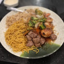 Kabuto - Hibachi combo - Filet mignon cooked medium rare & scallops