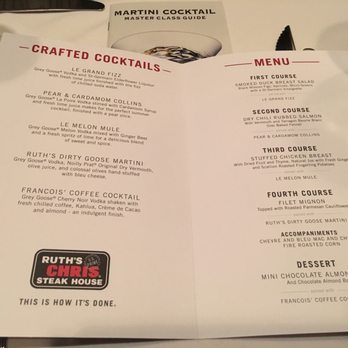 Ruth's Chris Steak House - Menu for grey goose dinner - Steakhouses Near Me - Memphis, Tennessee Ruth's Chris Steak House - Menu for grey goose dinner - Steakhouses Near Me - Memphis, Tennessee