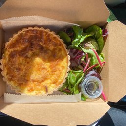 Quiche is super yummy and we usually split one between the two of us.