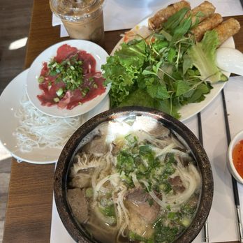Golden Delight #1 - Pho Dac Biet and Egg Rolls (6 Pcs) - Vietnamese Near Me - Rosemead, California
