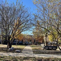 Chicago Public Library - Dunning Branch - Outdoor sitting area/unofficial park next to the library.